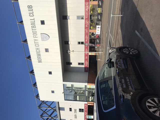 Exterior of Norwich City Football Club at Carrow Road